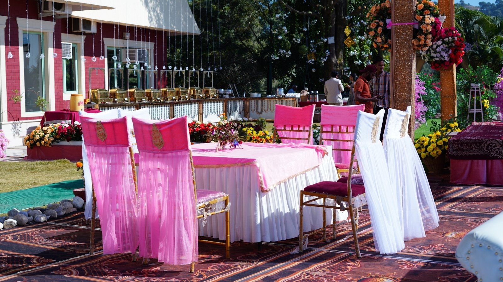 Wedding mandap floral setup at The Sirmour Retreat Nahan